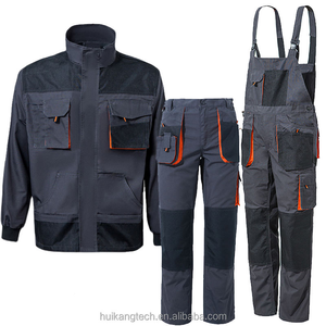 Ensemble d'uniformes de travail 3 pièces pour hommes de haute qualité Pantalon à bretelles et veste de travail imperméables avec poches Salopette à bretelles - Product Image 5