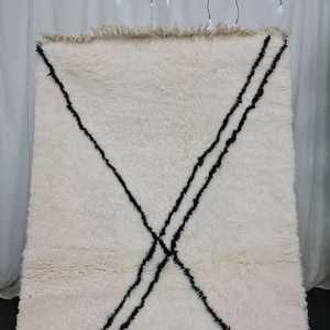 Tapis à motif imprimé de blocs à la main de designer, croix blanche et noire, design abstrait pour la décoration de la maison et du salon, tapis et ensembles - Product Image 2