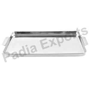 Plateau rectangulaire élégant et durable avec poignée en forme de tige Plat ou plaque de conception unique écologique Technique polie - Product Image 1