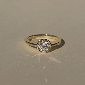 แหวนเพชรสำหรับปลูกในห้องปฏิบัติการทรงกลมคุณภาพสูง10K เครื่องประดับชุบทองชั้นดีแหวนแฟชั่นราคาไม่แพง - Product Image 6