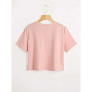 Haut décontracté actif pour femme, haut court en coton tricoté à manches longues, chemises unies pour l'été - Product Image 2