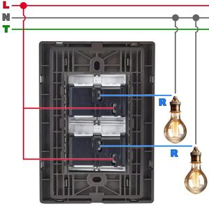 Interruttore a parete, MXIXM-006, 10 pezzi, Switchx2, 125-250VAC, 10A, 50/60Hz, Argento/Oxford, Acciaio inossidabile/PC. - Product Image 3