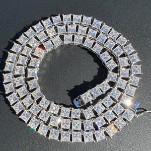 Chaîne de tennis en diamant taillé princesse 5.50MM pour femme Excellent style - Product Image 3