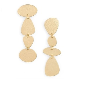 2025 Rusia negro plata geométrico mixto Metal pendientes arcilla oro círculo colgante pendientes para niñas joyería de estilo Industrial - Product Image 2