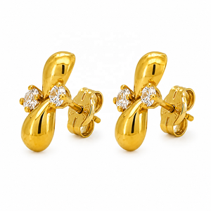 JJBRAVO Pendientes de Oro Sólido de 14k con Diseño Infinito y Circonitas, Estilo Contemporáneo Elegante, Certificados por Terceros, para Mujer, Joyería Fina OEM/ODM - Product Image 4