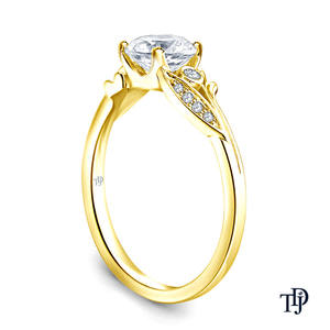 แหวนหมั้นทอง 18K ประดับใบไม้ดีไซน์ธรรมชาติ ฝังเพชรแล็บโกรนทรงบริลเลียนท์คัต รับผลิตตามแบบ (OEM) ขายส่งและปลีก - Product Image 4