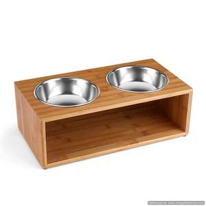 Nouveau support en bois bol pour animaux de compagnie métal fort exclusif qualité bol pour animaux de compagnie en bois simple unique bols de service pour les fournisseurs en gros - Product Image 2