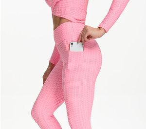 Compression taille haute Yoga Leggings sculptant Fit tissu respirant usine directe quantité minimale de commande acceptée - Product Image 2