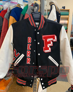 Blouson bombardier Lettermen d'hiver personnalisé vestes universitaires patchs en chenille de l'université vestes universitaires brodées de logo - Product Image 3