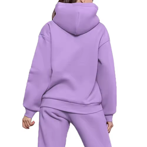 ชุดวอร์มมีฮู้ดและกางเกงจ็อกเกอร์สำหรับผู้หญิงชุดวอร์มมีซิปพิมพ์ลาย - Product Image 3