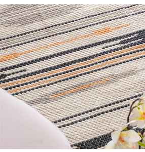 ผ้าปอกระเจาใยธรรมชาติทำด้วยมือพรมถักแบบอินเดียลวดลายแอบสแตรกสวยงามมีสีแดงขนาด5x8 12X14สั่งได้ - Product Image 4