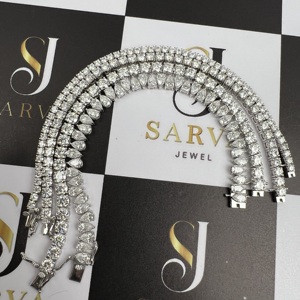 Bracelet tennis en argent 925 avec diamants de laboratoire CVD HPHT, or blanc 18K 14K, 3mm 4mm 5mm, certifié IGI, cadeau pour femme - Product Image 3