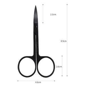 Acier inoxydable, or rose, titane coloré, courbé, noir, pointu, marque privée, ciseaux à sourcils, coupe - Product Image 4