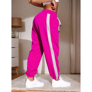 Pantaloni Jogger Rosa da Donna Traspiranti Casual con Vita Elastica Regolabile Design Stropicciato Taglia 3XL Marca LJ Modello 8008-Rosa - Product Image 2