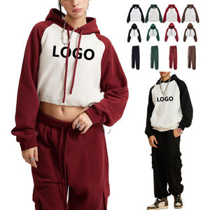 Lourd 100% coton hiver Couple Hip Hoodies ensemble en gros broderie unisexe coupe régulière à capuche et pantalon de survêtement ensemble - Product Image 4