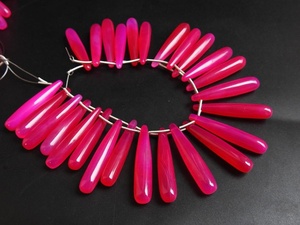 สีชมพู Chalcedony ยาว35มม. ยาวประมาณลูกปัดหลวม Rubellite พลอยสำหรับทำเครื่องประดับ - Product Image 3