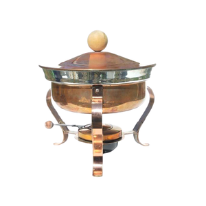 Plat de chauffe-plats en cuivre et en laiton avec couvercle suspendu Plat de chauffe-plats de qualité supérieure pour l'utilisation de mariage - Product Image 5