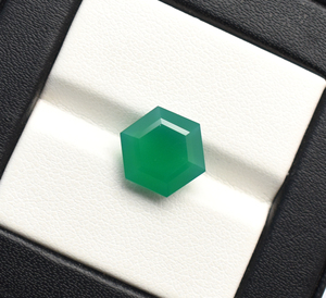 Onyx vert naturel Agate hexagone à facettes 6MM à 20MM pierres précieuses en cristal ovale pour la fabrication de bijoux à bricoler soi-même pierre précieuse Onyx vert - Product Image 3