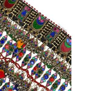 Nouveauté très vendue, vente directe, ensemble de bijoux brodés à la main, style afghan, tribal, Kuchi, bleu - Product Image 2