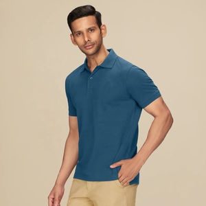 Camiseta Polo de algodón 100% para hombre, Camiseta de punto con patrón sólido personalizable, colores personalizados, manga corta, precio bajo al por mayor - Product Image 6