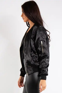 Chaqueta Bomber de Cuello Alto para Mujer, Personalizada, de Alta Calidad, con Cierre Frontal, Exterior de Algodón, Transpirable e Impermeable - Product Image 6