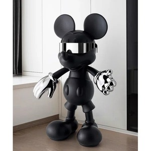 Figurine de Mickey Mouse noire, objet de table artistique moderne, accent décoratif pour la maison, le bureau, la chambre d'enfant, vente en gros en provenance d'Inde - Product Image 1