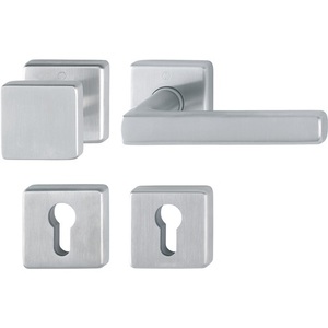 Stainless Steel Rosette <b>Set</b> F69 <b>Square</b> PZ DIN Left/Right Flat D/K Hoppe - Product Image 1