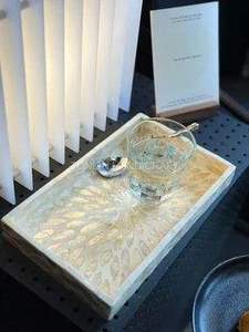 Bandeja de servicio personalizada con incrustaciones de concha de madreperla Art Deco para bodas Ramadans Diwali de Rm International - Product Image 4