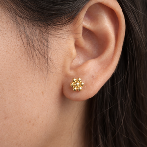 Vintage Gold-Plated <b>Pearl</b> & <b>Diamond</b> Number Stud <b>Earrings</b> for Women Party & Wedding Gift - Product Image 3