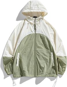 แจ็กเก็ตกันลมมีฮู้ดสำหรับผู้ชายเสื้อกันฝนกลางแจ้งระบายอากาศได้ดีสำหรับท่องเที่ยวฤดูใบไม้ร่วงขนาดพิเศษ - Product Image 1