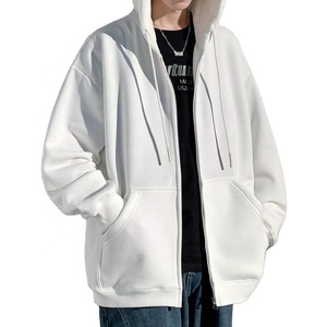 Men's Oversized <b>Zipper</b> Unisex Heavy Weight 100% Cotton <b>Black</b> Custom Full Zip up <b>Hoodie</b> for Men - Product Image 3