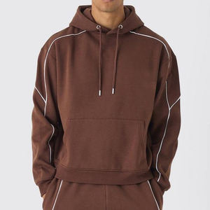 Ensemble de survêtements amples en molleton de coton style streetwear, uni, personnalisable par impression DTG, épais, délavé à l'acide pour hommes 2026 - Product Image 2