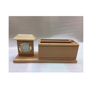 Porte-stylo en bois cadeau d'affaires support en bois horloge et taille personnalisée prix bon marché et pièce de design - Product Image 3