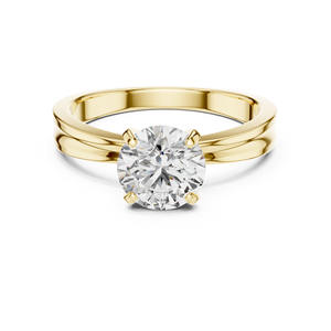 Anillo de Bodas de compromiso de diamante de corte redondo cultivado en laboratorio de 1 quilate de diamante raro en oro rosa blanco amarillo de 14K-estilo de moda - Product Image 1
