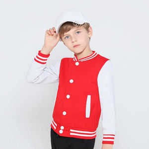 Veste de sport pour enfants avec logo brodé personnalisé OEM, veste en cuir à manches longues pour enfants avec doublure en laine pour l'hiver en vente - Product Image 6