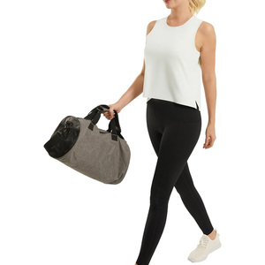 Womens breathable summer gym crop <b>tops</b> custom workout wear oem fitness apparel with logo print and private label production - Product Image 5