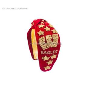 Funky Seed Beaded Sports Team 2025 Diademas Indian Seed Beaded Hand Adorned Top Anudado Accesorio para el cabello Accesorio llamativo - Product Image 1