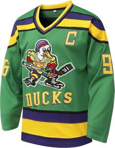 Maillot de hockey sur glace Mighty Ducks #96 Charlie Conway #99 Adam Banks, maillot de hockey du film des années 90 pour hommes et femmes - Product Image 2