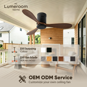 USA In Stock 42 Inch Solid Wood <b>Ceiling</b> <b>Fan</b> No Light Quiet DC Motor <b>Remote</b> <b>Control</b> for Bedroom Living Room - Product Image 3