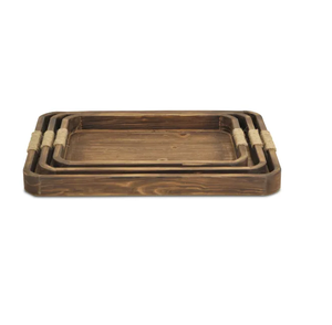 ถาดไม้อะคาเซียถาดเสิร์ฟชากาแฟถาดสี่เหลี่ยมผืนผ้าปรับแต่งได้หรูหรา - Product Image 3