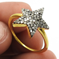 Joyería Vintage hecha a mano de Plata de Ley 925, anillo antiguo para mujer, anillos chapados en oro de 18K con diamantes para mujer a precios mayoristas
