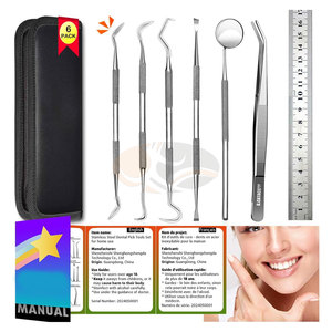 ชุดเครื่องมือทันตกรรมด้วยมือแบบมืออาชีพชุดอุปกรณ์ทำความสะอาดฟันสแตนเลสทำความสะอาดฟันที่ขูดคราบหินปูนหินปูนหินปูน - Product Image 4