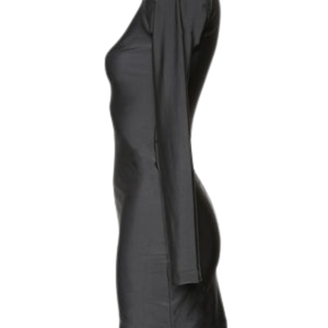 Robe en cuir à manches longues Debbie pour femmes, robe moulante noire, vêtements de club fétichistes, robe de soirée - Product Image 6