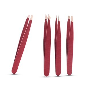 Beauty <b>Tools</b> Stainless Steel Professional Slanted Angled Tip Hair <b>Removal</b> Eyebrow Tweezers Set Custom Logo - Product Image 1