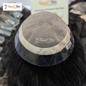 Nueva llegada REGENT Black Rose Man's Toupee Premium Remy Hair Hand Tied Weft Water Wave Straight Stock al por mayor - Product Image 3