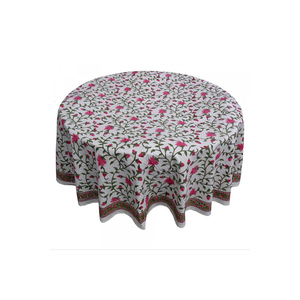 Wholesale 100% Cotton Tablecloth Printed Hand Block Floral Jacquard Design Well Absorbing 20 Sheeting <b>Table</b> <b>Cloth</b> - Product Image 3