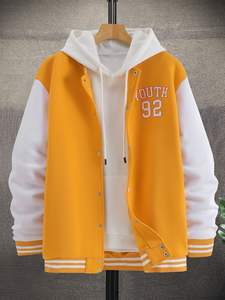 Chaqueta Varsity Formal Moderna de Alta Calidad con Cuello Alto y Logotipo Frontal, Transpirable e Impermeable - Product Image 3