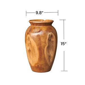 Jarrón de Raíz de Teca Hecho a Mano 2025, Decoración Rústica de Madera para el Hogar, Acento de Grano Natural, Regalo Único para Sala de Estar, Entrada, Mesa, Arte - Product Image 4