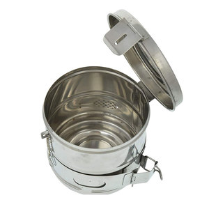 Filtre à tambour stérilisateur manuel professionnel en acier inoxydable argenté de forme ronde, réutilisable, certifié CE - Product Image 2