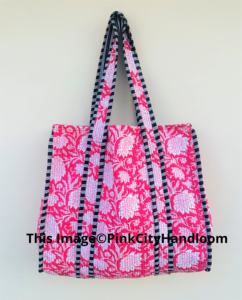 กระเป๋าโท้ทสำหรับผู้หญิงกระเป๋าผ้าคอตตอนลายแฮนด์เมด - Product Image 1